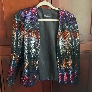 Vintage Sequin Multicolor 70s 80s Jacket / JoEd Sophisticates Size Small